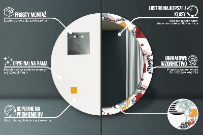 Ronde spiegel met decoratie Abstractie met vogels