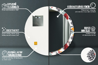 Ronde spiegel met decoratie Abstractie met vogels