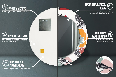 Ronde spiegel met decoratie Abstractie met vogels