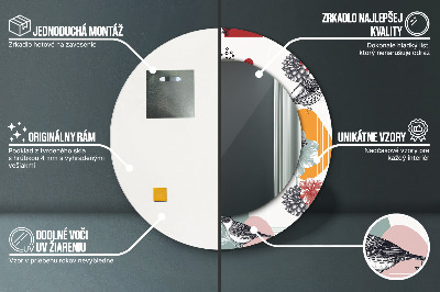 Ronde spiegel met decoratie Abstractie met vogels
