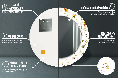 Ronde spiegel met decoratie Wilde bloemen