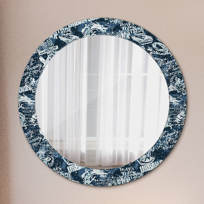 Bedrukte ronde spiegel Collage ny