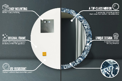 Bedrukte ronde spiegel Collage ny