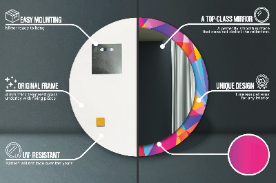 Ronde spiegel met decoratie Geometrische compositie