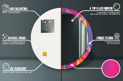 Ronde spiegel met decoratie Geometrische compositie