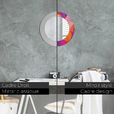 Ronde spiegel met decoratie Geometrische compositie