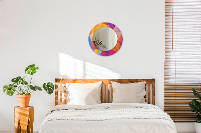 Ronde spiegel met decoratie Geometrische compositie