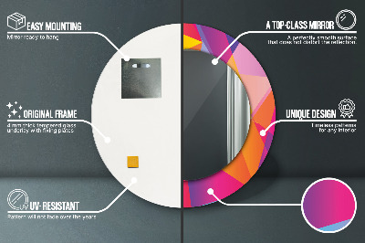 Ronde spiegel met decoratie Geometrische compositie