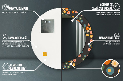 Bedrukte ronde spiegel Bloemenstippen