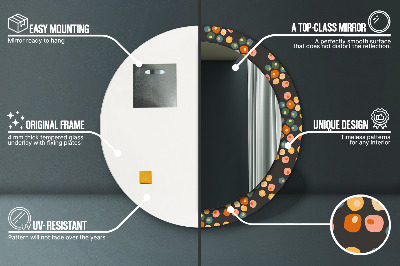 Bedrukte ronde spiegel Bloemenstippen
