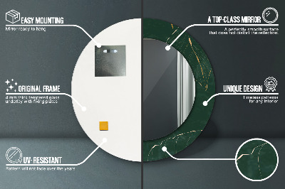 Ronde spiegel met decoratie Delicate gouden bladeren