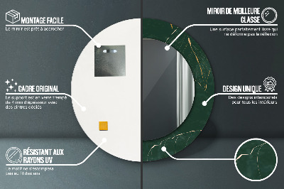 Ronde spiegel met decoratie Delicate gouden bladeren