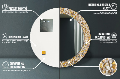 Bedrukte ronde spiegel Terrazzo patroon