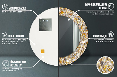 Bedrukte ronde spiegel Terrazzo patroon