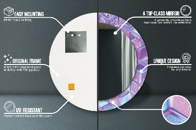 Bedrukte ronde spiegel Abstract surreal