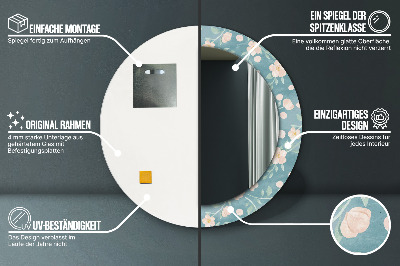 Bedrukte ronde spiegel Bloemenpatroon