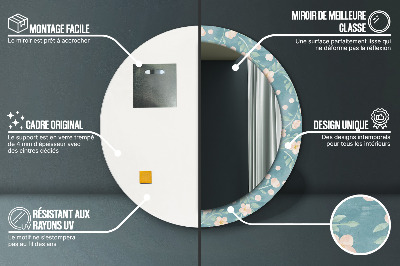 Bedrukte ronde spiegel Bloemenpatroon