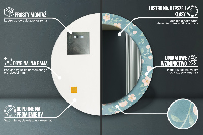 Bedrukte ronde spiegel Bloemenpatroon
