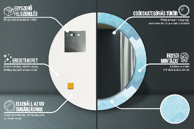 Ronde spiegel met decoratie Chevronpatroon