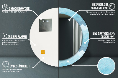 Ronde spiegel met decoratie Chevronpatroon