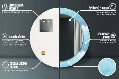 Ronde spiegel met decoratie Chevronpatroon