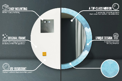 Ronde spiegel met decoratie Chevronpatroon