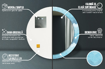 Ronde spiegel met decoratie Chevronpatroon