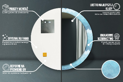 Ronde spiegel met decoratie Chevronpatroon