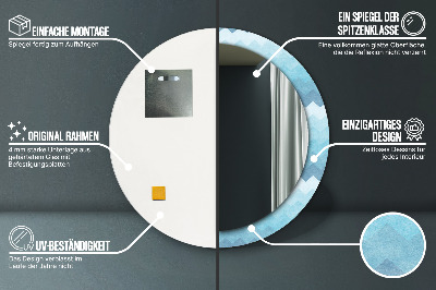 Ronde spiegel met decoratie Chevronpatroon