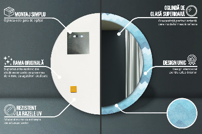 Ronde spiegel met decoratie Chevronpatroon