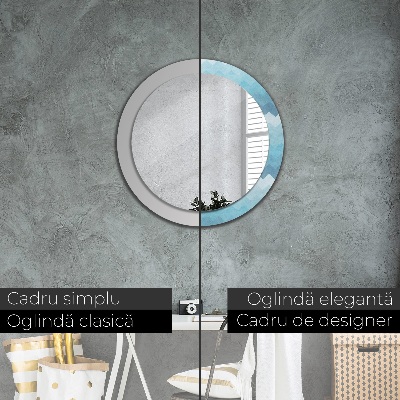 Ronde spiegel met decoratie Chevronpatroon