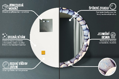Bedrukte ronde spiegel Zeestenen cirkel