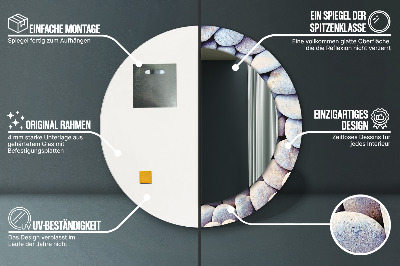 Bedrukte ronde spiegel Zeestenen cirkel