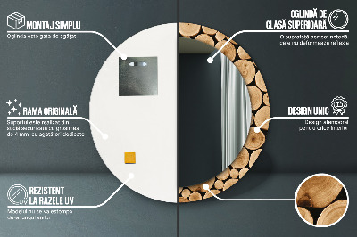 Bedrukte ronde spiegel Houtblokken