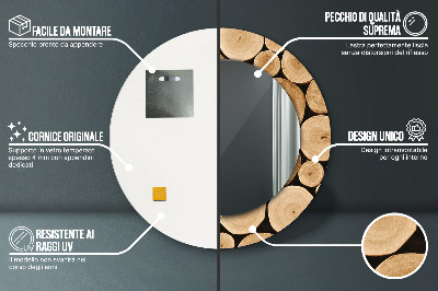 Bedrukte ronde spiegel Houtblokken