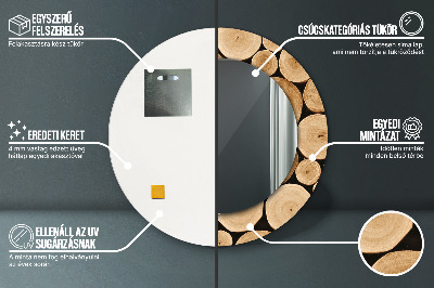 Bedrukte ronde spiegel Houtblokken