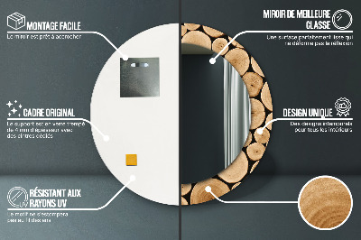 Bedrukte ronde spiegel Houtblokken