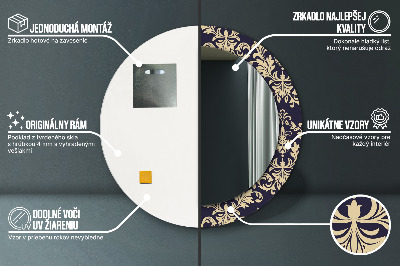 Ronde spiegel met decoratie Bloemenpatroon