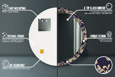 Ronde spiegel met decoratie Bloemenpatroon