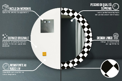 Bedrukte ronde spiegel Schaaktafel