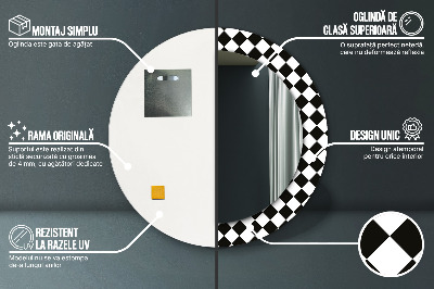 Bedrukte ronde spiegel Schaaktafel