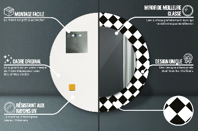 Bedrukte ronde spiegel Schaaktafel