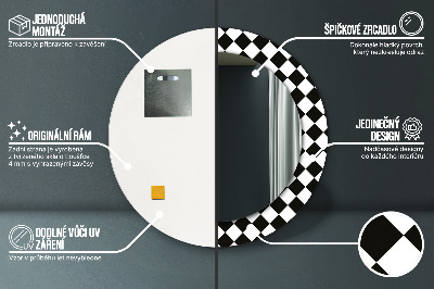 Bedrukte ronde spiegel Schaaktafel