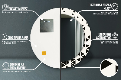 Ronde spiegel met decoratie Abstracte geometrische