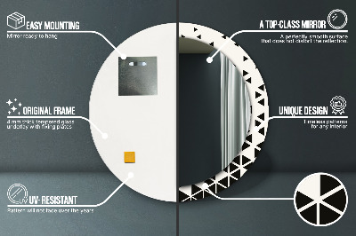 Ronde spiegel met decoratie Abstracte geometrische