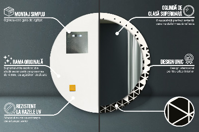 Ronde spiegel met decoratie Abstracte geometrische