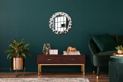 Ronde spiegel met decoratie Abstracte geometrische