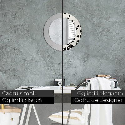 Ronde spiegel met decoratie Abstracte geometrische