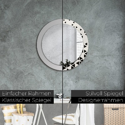 Ronde spiegel met decoratie Abstracte geometrische
