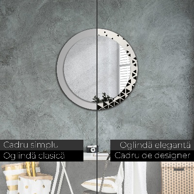 Ronde spiegel met decoratie Abstracte geometrische